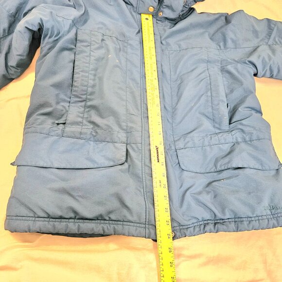 LL Bean VTG 1X XL Ski Jacket Nylon Aqua Blue Women Full Zip Insulated Zip Hood - Picture 15 of 16
